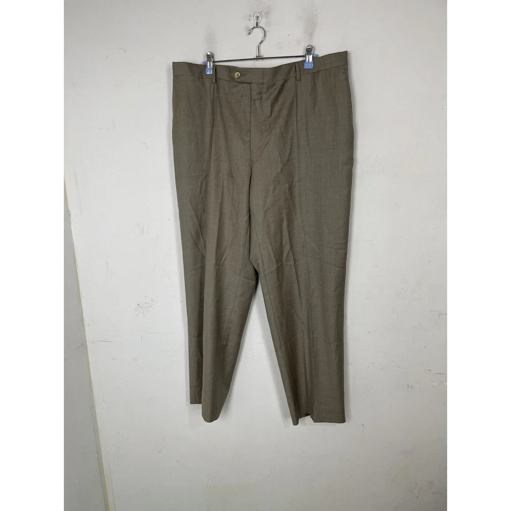 Daniel Cremieux Mens‎ Dress Pants 42x30 Tan 100% Wool Super 130s Loro Piana